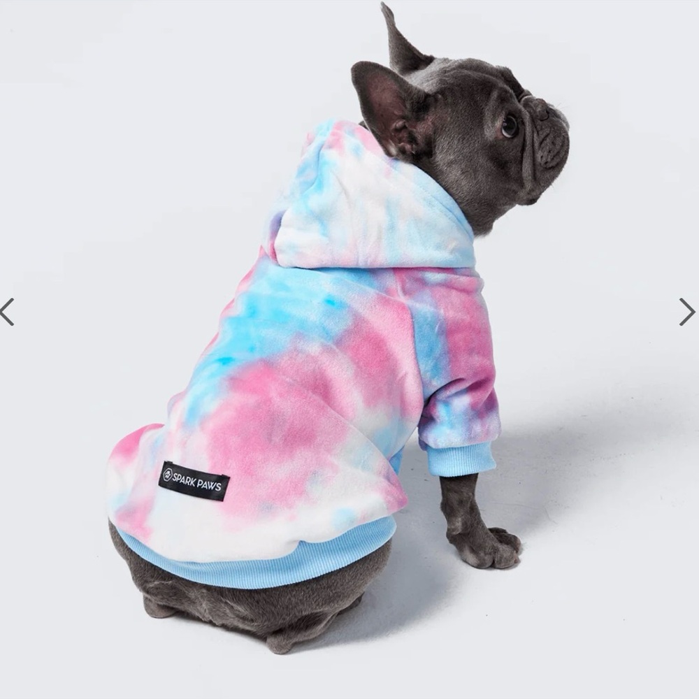 NWT Spark Paws Snow Cone Velvet Tie-Dye Dog Hoodie
